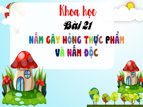 Bài giảng Khoa học Lớp 4 (Kết nối tri thức) - Chủ đề 4: Nấm - Bài 21: Nấm gây hỏng thực phẩm và nấm độc