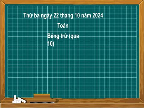 Bài giảng môn Toán Khối 2 (Kết nối tri thức) - Chủ đề 2: Phép cộng, phép trừ trong phạm vi 20 - Bài 12: Bảng trừ qua 10 - Năm học 2024-2025