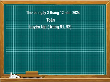 Bài giảng môn Toán Lớp 2 (Kết nối tri thức) - Chủ đề 4: Phép cộng, phép trừ (có nhớ) trong phạm vi 100 - Bài 22: Phép trừ (có nhớ) số có hai chữ số cho số có một chữ số (Luyện tập trang 91,92) - Năm học 2024-2025