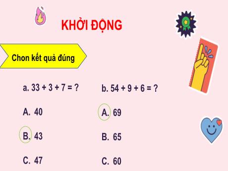 Bài giảng môn Toán Lớp 2 (Kết nối tri thức) - Chủ đề 4: Phép cộng, phép trừ (có nhớ) trong phạm vi 100 - Bài 20: Phép cộng (có nhớ) số có hai chữ số với số có hai chữ số