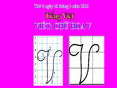 Bài giảng Tiếng Việt 2 (Kết nối tri thức) - Chủ điểm 6: Hành tinh xanh của em - Bài 11: Viết Chữ hoa V