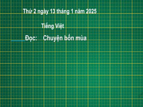 Bài giảng Tiếng Việt Khối 2 (Kết nối tri thức) - Chủ điểm 5: Vẻ đẹp quanh em - Bài 1: Đọc Chuyện bốn mùa - Năm học 2024-2025