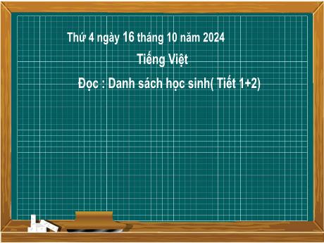 Bài giảng Tiếng Việt Lớp 2 (Kết nối tri thức) - Chủ điểm 2: Đi học vui sao - Bài 12: Đọc Danh sách học sinh - Năm học 2024-2025