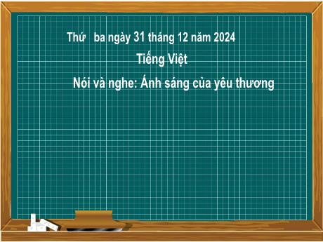 Bài giảng Tiếng Việt Lớp 2 (Kết nối tri thức) - Chủ điểm 4: Mái ấm gia đình - Bài 31: Nói và nghe Ánh sáng của yêu thương - Năm học 2024-2025