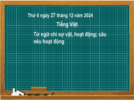 Bài giảng Tiếng Việt Lớp 2 (Kết nối tri thức) - Chủ điểm 4: Mái ấm gia đình - Bài 30: Từ ngữ chỉ sự vật, hoạt động. Câu nêu hoạt động - Năm học 2024-2025