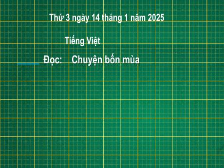 Bài giảng Tiếng Việt Lớp 2 (Kết nối tri thức) - Chủ điểm 5: Vẻ đẹp quanh em - Bài 1: Đọc Chuyện bốn mùa - Năm học 2024-2025