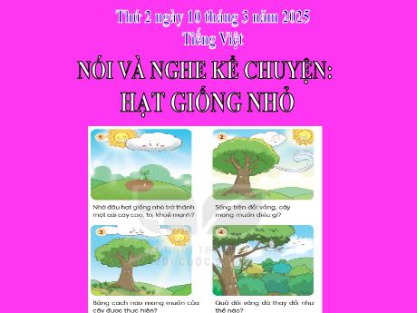 Bài giảng Tiếng Việt Lớp 2 (Kết nối tri thức) - Chủ điểm 6: Hành tinh xanh của em - Bài 13: Nói và nghe Kể chuyện Hạt giống nhỏ