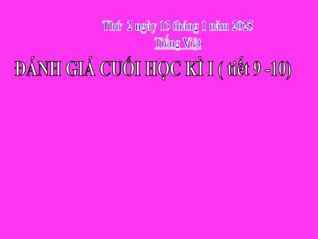 Bài giảng Tiếng Việt Lớp 2 (Kết nối tri thức) - Đánh giá cuối học kì I (Tiết 9+10) - Năm học 2024-2025