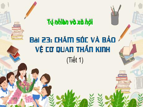 Bài giảng Tự nhiên và Xã hội Lớp 3 (Kết nối tri thức) - Chủ đề 5: Con người và sức khỏe - Bài 23: Chăm sóc và bảo vệ cơ quan thần kinh (Tiết 1)